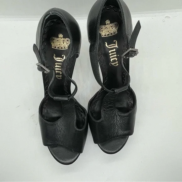 Juicy Couture Black Peep-Toe Heels - Picture 1 of 6